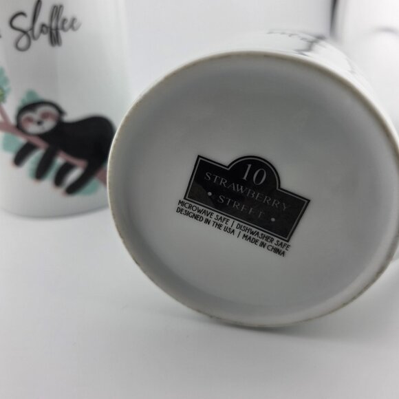 10 Strawberry Street Mr & Mrs Sloffee Couple White Tea Coffee Mug - Set of 2 - Picture 8 of 8